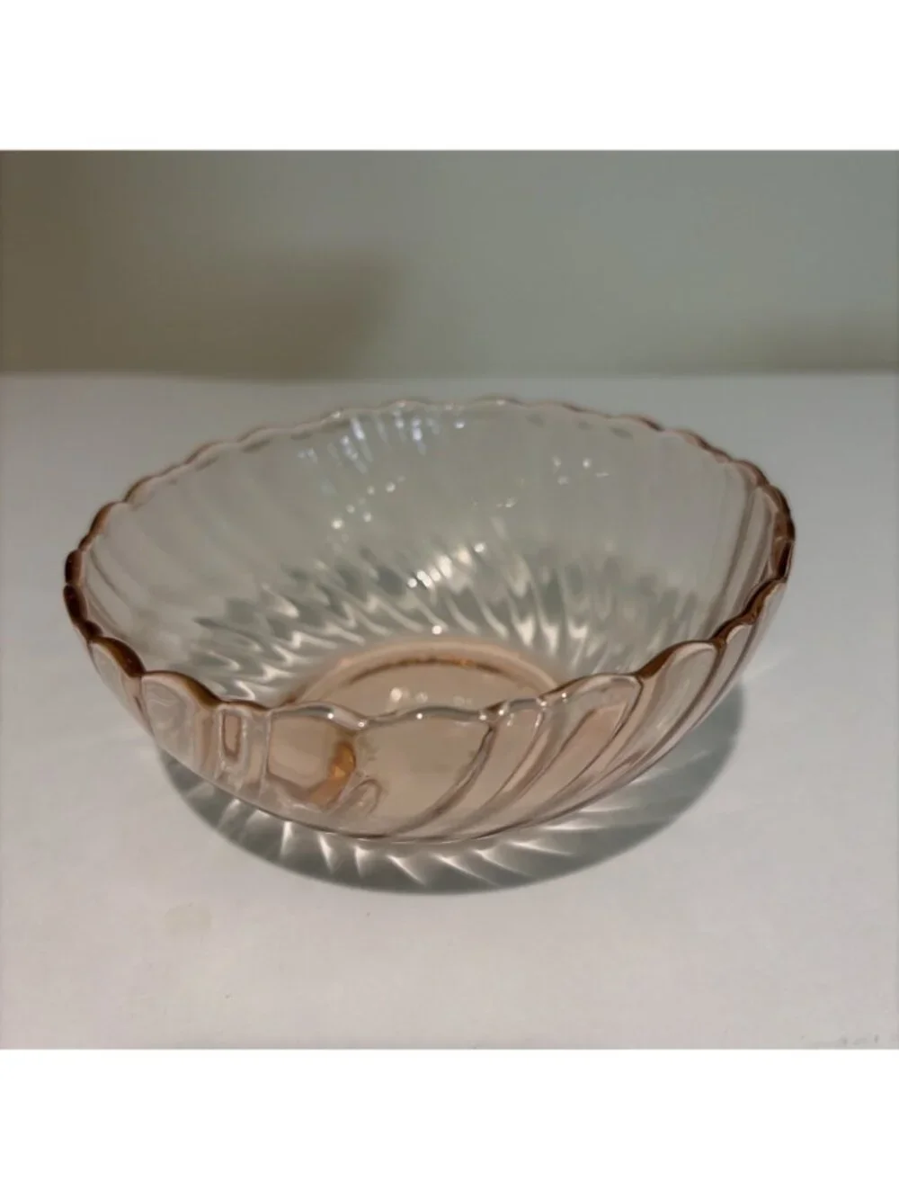 VTG Arcoroc France Rosaline Pink Swirl Glass Dessert Berry Bowls 4.5